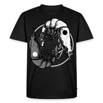 Vintage Shrimp Crab Yin Yang Crab Gifts - Men's Premium Organic T-Shirt - black - Front - Nico (187cm)