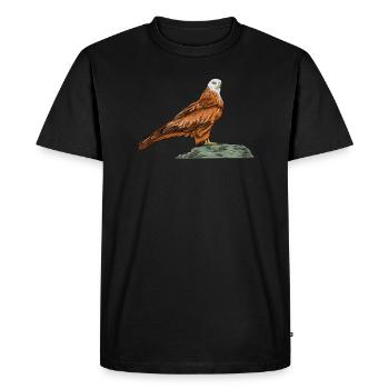 Rotmilan I Greifvogel Chasse au croquant motif pour fauconnier - T-shirt Premium bio Homme - noir - Devant - Nico (187cm)