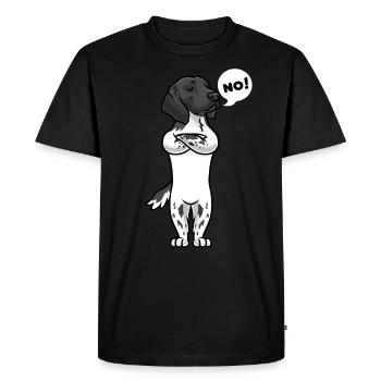 Stubborn Big Münsterland Dog - Men's Premium Organic T-Shirt - black - Front - Nico (187cm)
