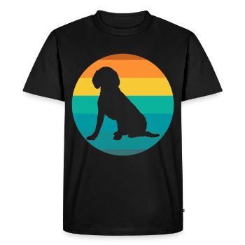 Chien Beagle Beagles Retro Vintage - T-shirt Premium bio Homme - noir - Devant - Nico (187cm)