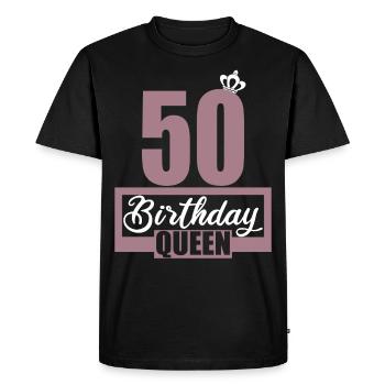 50e anniversaire 50 ans 50 années 50 Birthday Queen - T-shirt Premium bio Homme - noir - Devant - Nico (187cm)