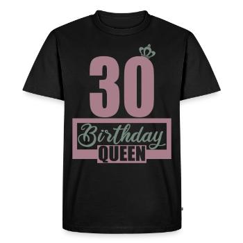 30e anniversaire 30 ans 30 années 30 Birthday Queen - T-shirt Premium bio Homme - noir - Devant - Nico (187cm)