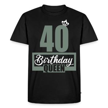 40e anniversaire 40 années 40 Birthday Queen - T-shirt Premium bio Homme - noir - Devant - Nico (187cm)