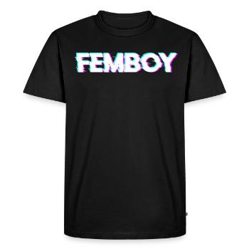Femboy LGBTQ Gay Pride Anaglyph Vaporwave - Men's Premium Organic T-Shirt - black - Front - Nico (187cm)