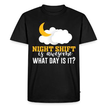 NIghtshift Nurse Night Shift is Awesome What Day i - Men's Premium Organic T-Shirt - black - Front - Nico (187cm)