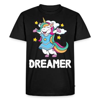 Licorne enfants rêve arc-en-ciel Unicorn - T-shirt Premium bio Homme - noir - Devant - Nico (187cm)