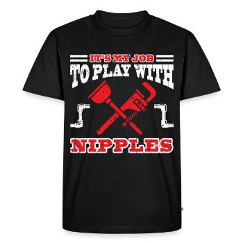 Plumber Plumber Plumber Saying Gift - Men's Premium Organic T-Shirt - black - Front - Nico (187cm)