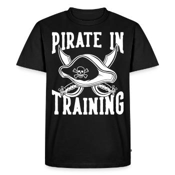 Pirate Skull Buoy Captain Fun Gift - Men's Premium Organic T-Shirt - black - Front - Nico (187cm)