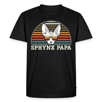 Sphynx Papa Propriétaire de chat Sphynx Cat Cadeau - T-shirt Premium bio Homme - noir - Devant - Nico (187cm)