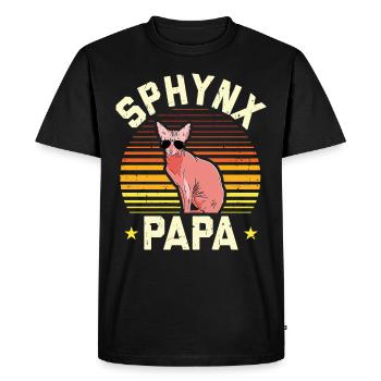 Sphynx Papa Sphynx Cat Cat Owner Gift - Men's Premium Organic T-Shirt - black - Front - Nico (187cm)