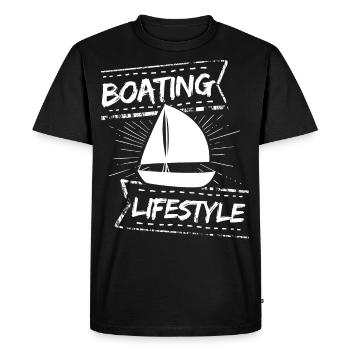 Boot Regatta . Bateau à moteur yacht à moteur . Yacht Voile - T-shirt Premium bio Homme - noir - Devant - Nico (187cm)