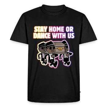 cercueil danse mème Rester à la maison ou danser avec - T-shirt Premium bio Homme - noir - Devant - Nico (187cm)
