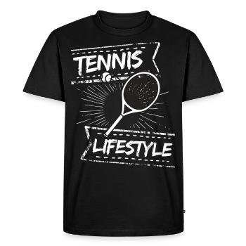 tennis / tennis / joueur de tennis / de tennis / de tennis - T-shirt Premium bio Homme - noir - Devant - Nico (187cm)