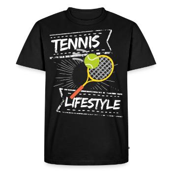 tennis / tennis / joueur de tennis / de tennis / de tennis - T-shirt Premium bio Homme - noir - Devant - Nico (187cm)