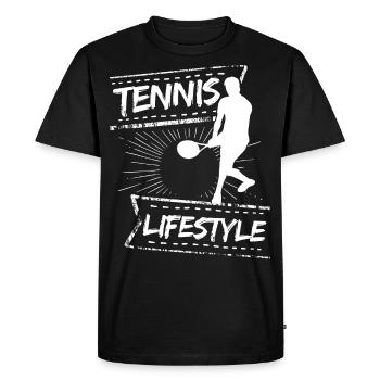 tennis / tennis / joueur de tennis / de tennis / de tennis - T-shirt Premium bio Homme - noir - Devant - Nico (187cm)