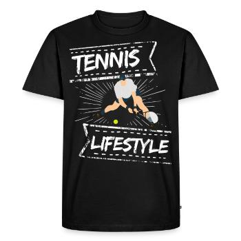 tennis / tennis / joueur de tennis / de tennis / de tennis - T-shirt Premium bio Homme - noir - Devant - Nico (187cm)