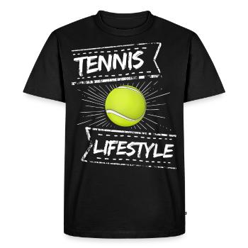 tennis / tennis / joueur de tennis / de tennis / de tennis - T-shirt Premium bio Homme - noir - Devant - Nico (187cm)
