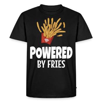 Powered By Frites Junk Food - T-shirt Premium bio Homme - noir - Devant - Nico (187cm)