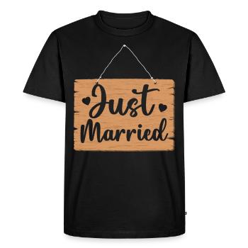 Just Married Schild - T-shirt Premium bio Homme - noir - Devant - Nico (187cm)
