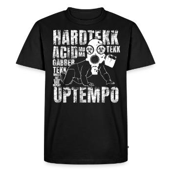 Raver / Rave / Gabber / Speedcore Raver Uptempo - T-shirt Premium bio Homme - noir - Devant - Nico (187cm)