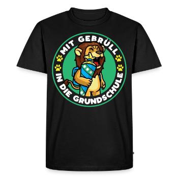 Scolarisation lion lion - T-shirt Premium bio Homme - noir - Devant - Nico (187cm)