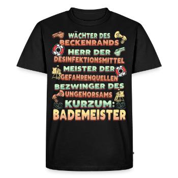 Bademeister Schwimmmeister - Männer Premium Bio T-Shirt - Schwarz - Vorne - Nico (187cm)
