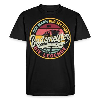 Maître nageur maître-nageur - T-shirt Premium bio Homme - noir - Devant - Nico (187cm)