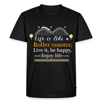 Montagnes russes Parc d’attractions Excursion - T-shirt Premium bio Homme - noir - Devant - Nico (187cm)