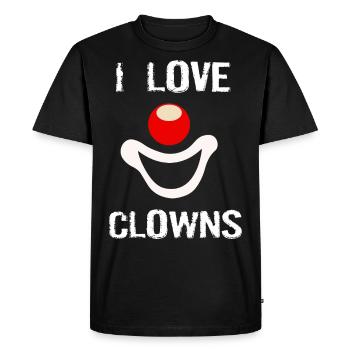 Clown I love clowns clown nose - Men's Premium Organic T-Shirt - black - Front - Nico (187cm)
