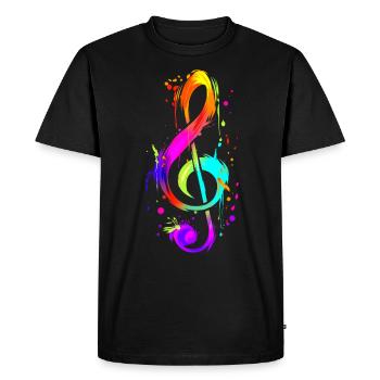 Musiciens colorés clé hippie - T-shirt Premium bio Homme - noir - Devant - Nico (187cm)