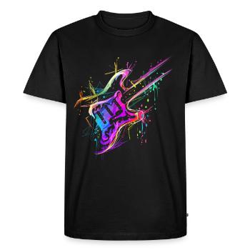 Musiciens colorés basse guitare électrique - T-shirt Premium bio Homme - noir - Devant - Nico (187cm)