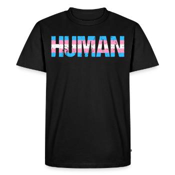 Human Trans Trans Pride Month LGBTQ Transgender - Men's Premium Organic T-Shirt - black - Front - Nico (187cm)