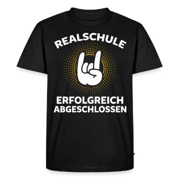 Realschule Réussi - T-shirt Premium bio Homme - noir - Devant - Nico (187cm)