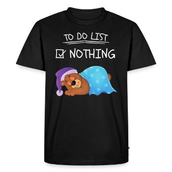 Bear Cute Lazy Animal To Do List - Men's Premium Organic T-Shirt - black - Front - Nico (187cm)