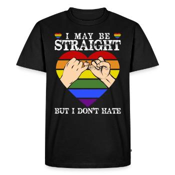 LGBTQ Rainbow Heart - Men's Premium Organic T-Shirt - black - Front - Nico (187cm)