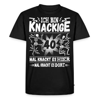 40 Geburtstag - Männer Premium Bio T-Shirt - Schwarz - Vorne - Nico (187cm)