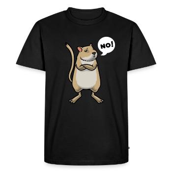 Rat de course mongole Rennmaus Gerbil - T-shirt Premium bio Homme - noir - Devant - Nico (187cm)