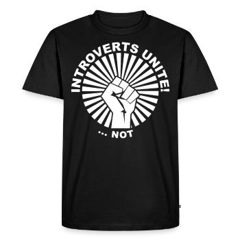Introverts Unite Funny IntrovertEd Saying - Men's Premium Organic T-Shirt - black - Front - Nico (187cm)