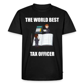 Comptable Inspecteur des impôts The World Best Tax Officer - T-shirt Premium bio Homme - noir - Devant - Nico (187cm)