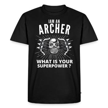 Tir à l’arc Fléchette Arc rétro rétro vintage - T-shirt Premium bio Homme - noir - Devant - Nico (187cm)