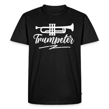 Trompette trompette trompette trompette - T-shirt Premium bio Homme - noir - Devant - Nico (187cm)