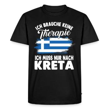 I don't need therapy I just need to go to Crete - Men's Premium Organic T-Shirt - black - Front - Nico (187cm)