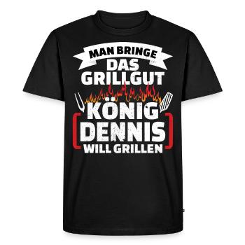 Dennis Grill König - Männer Premium Bio T-Shirt - Schwarz - Vorne - Nico (187cm)