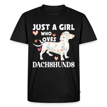 Blaireau Cheveux rugueux Teckel Teckel Amateur de chiens - T-shirt Premium bio Homme - noir - Devant - Nico (187cm)