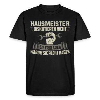 Hausmeister Hauswart Facility-Manager Geschenk - Männer Premium Bio T-Shirt - Schwarz - Vorne - Nico (187cm)