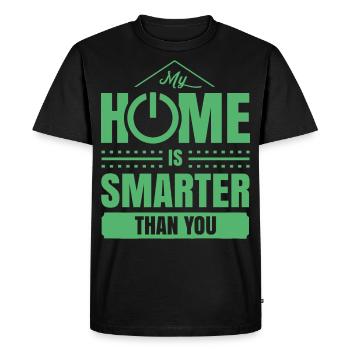 Mein Haus ist smarter als du Smart Home Smartes - Männer Premium Bio T-Shirt - Schwarz - Vorne - Nico (187cm)