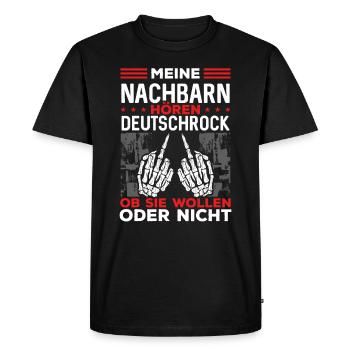 Meine Nachbarn hören Deutschrock - Männer Premium Bio T-Shirt - Schwarz - Vorne - Nico (187cm)