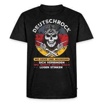 Deutschrock - Deutschland - Männer Premium Bio T-Shirt - Schwarz - Vorne - Nico (187cm)