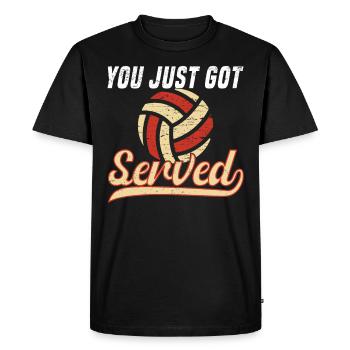 Volleyball Volleyball Player Ball Court Retro - Men's Premium Organic T-Shirt - black - Front - Nico (187cm)