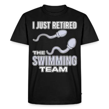 Funny vasectomy I just started the swimming team - Men's Premium Organic T-Shirt - black - Front - Nico (187cm)